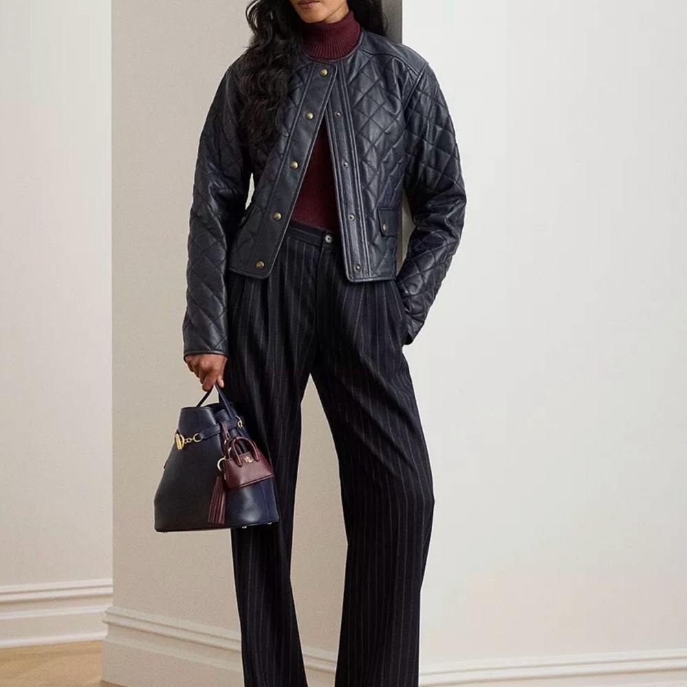 Polo by Ralph Lauren Black Pinstripe Wide Leg Pants (retail $200+)